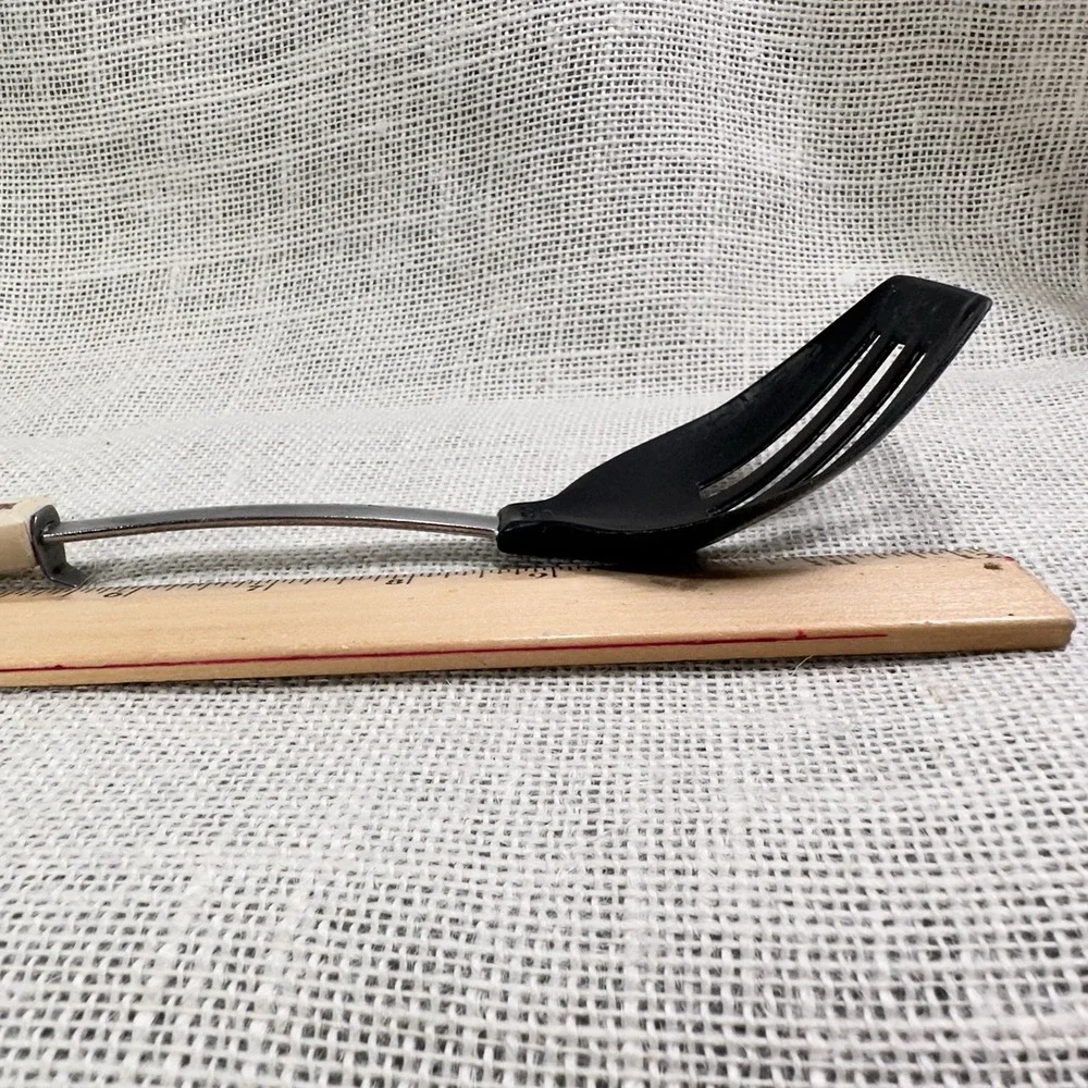EKCO USA Slotted Spoon‎ Floral Handle Multilingual 